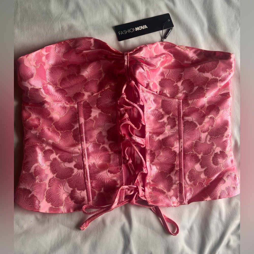 Fashion nova pink corset top